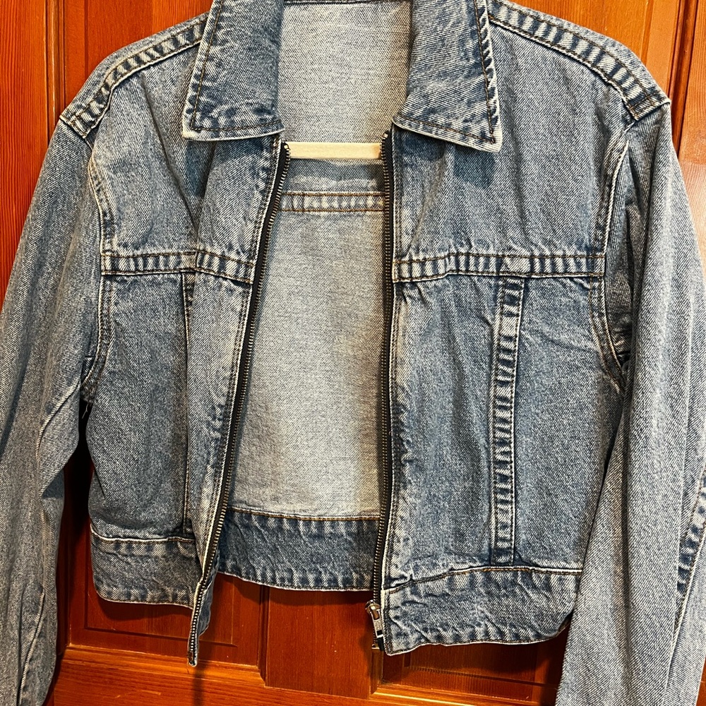 Denim Jacket with Contrast Stitching